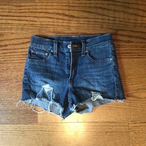 High waisted Levi denim shorts
